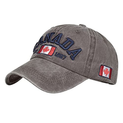 MILAX Baseball Cap, Unisex Baseball Kappen Baseball-Mütze Canada-Flagge Baumwolle Baseballkappe Ahornblatt Bestickt Herren Damen Verstellbar Papa Hut von MILAX