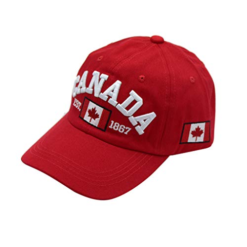 MILAX Baseball Cap, Unisex Baseball Kappen Baseball-Mütze Canada-Flagge Baumwolle Baseballkappe Ahornblatt Bestickt Herren Damen Verstellbar Papa Hut von MILAX