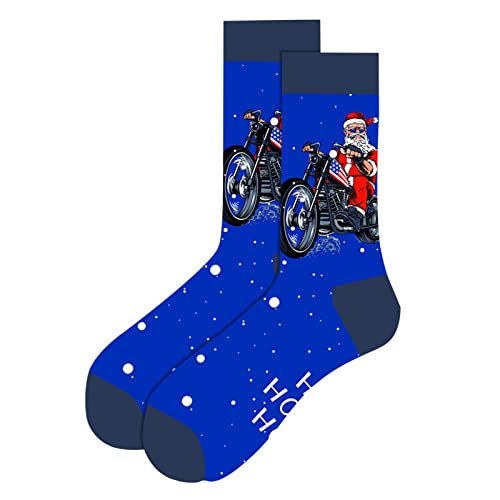 MILAX Baumwollsocken Herren Weihnachtssocken Herren Geschenk Bequeme Socken Winter Dicke Socken Weihnachtsmann Schneeflocken Herren Schlauchsocken von MILAX