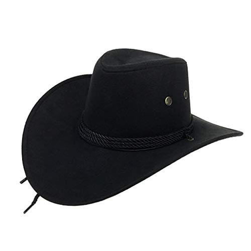 MILAX Cowboyhut Westernhut Western Sommerhut Damen Herren Westernhut Cowboyhut Lady Cowgirl Sombrero Caps Damen Herren Sommerhut mit Kinnband von MILAX