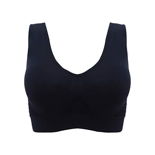 MILAX Damen Sport BH Luftdurchlässiger Kühlender Sommer Sport Yoga Wireless BH Atmungsaktiv Ohne Bügel Sports Bra Top mit dehnbarem Band und atmungsaktivem von MILAX