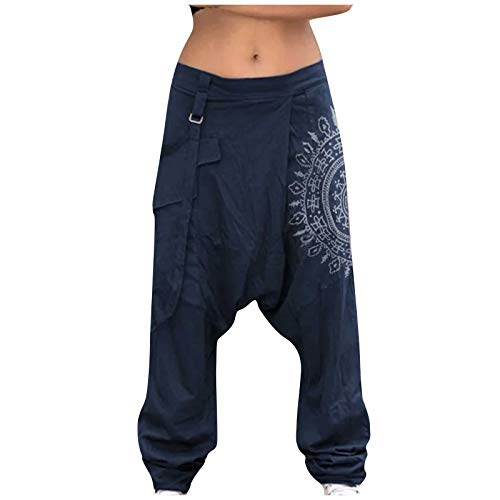 MILAX Herren Haremshose Freizeithose Aladinhose Retro-Druck Yogi Pants Classic Bequeme Freizeithose Hippie Große Größe High Waist Fitness Pumphose von MILAX