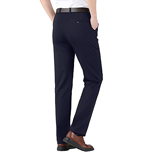 MILAX Herren Hose Cotton Slim Fit Chino Stretch Flat Front Pant Herren Anzughose Schmal Knöchellang Stretch Anzughose Straight Leg Hose Bequeme Stoffhose von MILAX