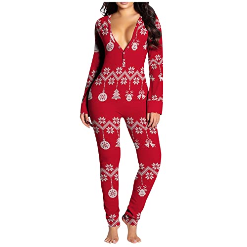 MILAX Women's Sexy Butt Button Back Flap Pyjamas,Jumpsuit Women's Pyjamas Suit Back Bum Open Ass Loungewear Funny Sleepwear Sleepwear Pyjamas Set Women Girls von MILAX