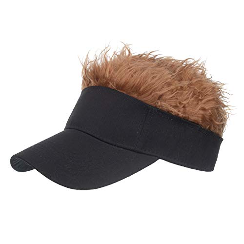 Männer Lustige Peaked Cap Baseballmütze Neuheit Baseball Cap mit Perücke Einstellbare Baseball-MüTze Mit Spike-Haaren Cap Cool Baseball Cap von MILAX