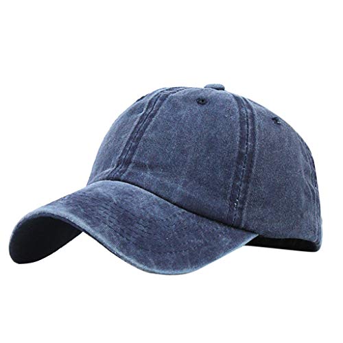 Unisex Denim Kappe Zerrissen Distressed Baseball Cap Gewaschene Baumwolle Trucker Mütze Vintage Used-Look Unisex Jeans Denim Cap von MILAX