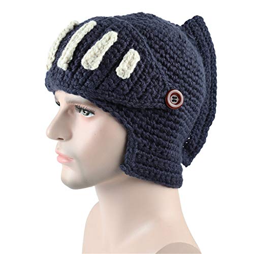 Winter Warme Beanie Mütze Mask Hat Römischen Gladiator Ritter Winter Strickmütze Warme Beanie Unisex Skimaske Cap Design Ritterhelm Strickmütze von MILAX
