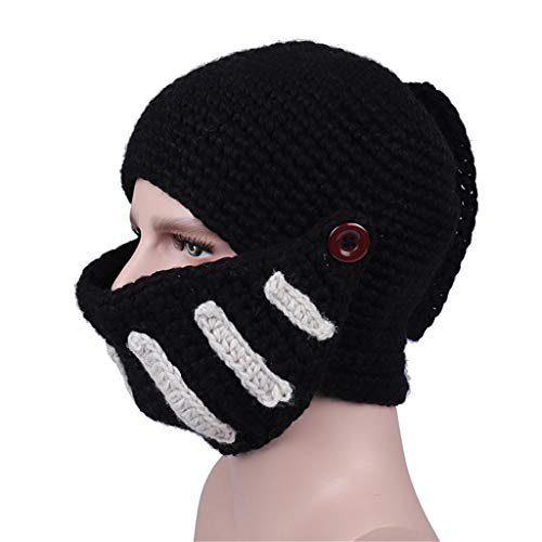 Winter Warme Beanie Mütze Mask Hat Römischen Gladiator Ritter Winter Strickmütze Warme Beanie Unisex Skimaske Cap Design Ritterhelm Strickmütze von MILAX