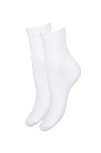 MILENA Damenstrümpfe – Baumwoll-Pop-Socken, nahtlos & atmungsaktiv – weiche, nicht-kompressive Knöchelstrümpfe für täglichen Komfort & minimalistischen Stil, Weiß von MILENA PEŁNA SWOBODA RUCHU
