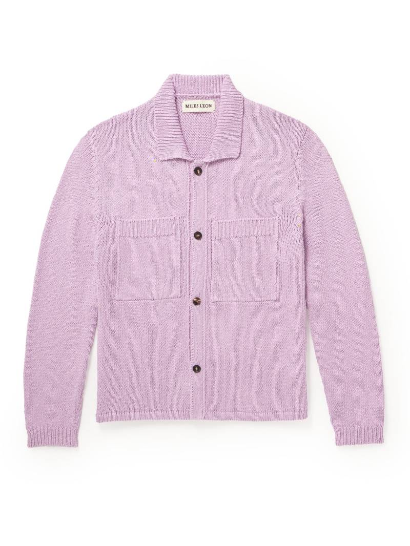 MILES LEON - Cotton Cardigan - Men - Purple - XXL von MILES LEON