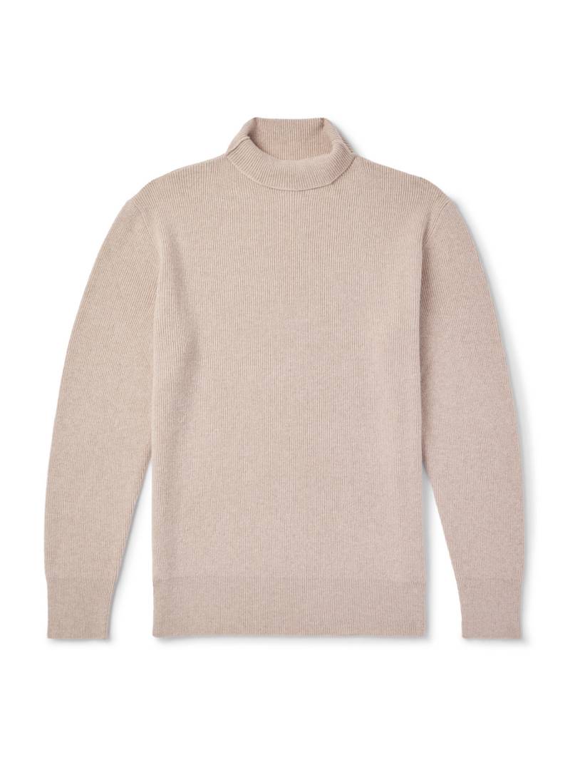 MILES LEON - Ribbed Merino Wool and Cashmere-Blend Rollneck Sweater - Men - Neutrals - XL von MILES LEON