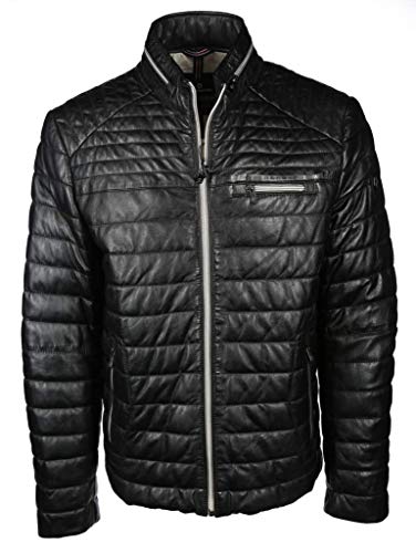 MILESTONE Herren Lederjacke Größe 54 EU Schwarz (schwarz) von MILESTONE