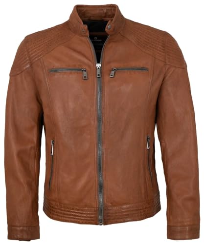 MILESTONE - Herren Lederjacke Lammnappa Cognac Größe 60 von MILESTONE