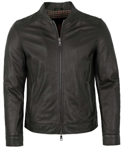MILESTONE - Herren Lederjacke Lammnappa schwarz Größe 60 von MILESTONE