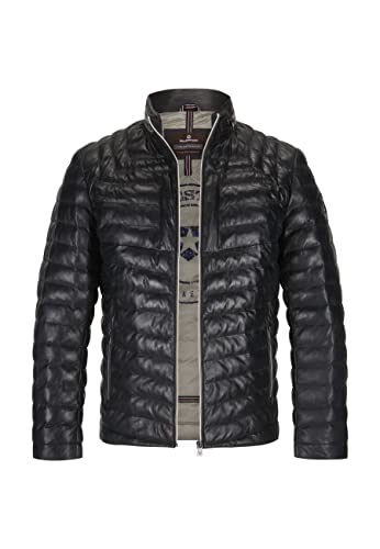 MILESTONE Herren Steppjacke feinstem Lammnappa Leder (as3, numeric, numeric_50, regular, regular, Marine) von MILESTONE