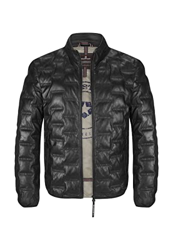 MILESTONE MS-Aversa Herren Lederjacke (as3, numeric, numeric_50, regular, regular, Schwarz) von MILESTONE