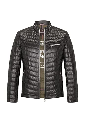 MILESTONE MS-Damiano Herren Lederjacke (as3, numeric, numeric_48, regular, regular, Schwarz) von MILESTONE