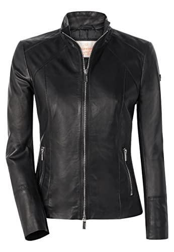 MILESTONE MS-Galatea Damen Lederjacke (42, Schwarz) von MILESTONE