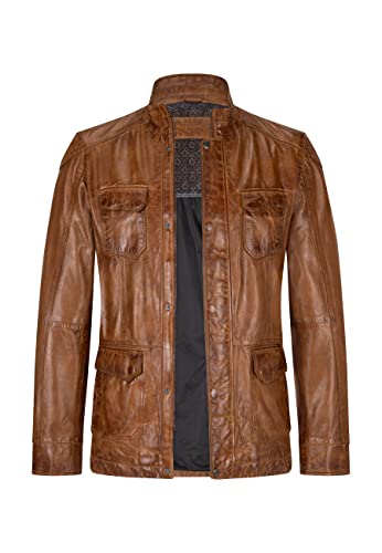 MILESTONE MS-Jose Herren Lederjacke aus Lammnappa Leder (as3, numeric, numeric_48, regular, regular, Cognac) von MILESTONE