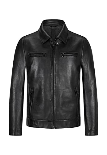 MILESTONE MS-Matteo Herren Lederjacke (as3, numeric, numeric_56, regular, regular, Schwarz, 56) von MILESTONE