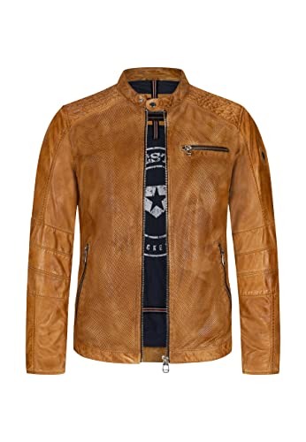 MILESTONE MS-Miami Herren Lederjacke (48, Cognac) von MILESTONE