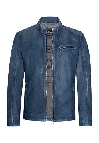 MILESTONE MS-Monza Herren Lederjacke (as3, numeric, numeric_50, regular, regular, Blau) von MILESTONE