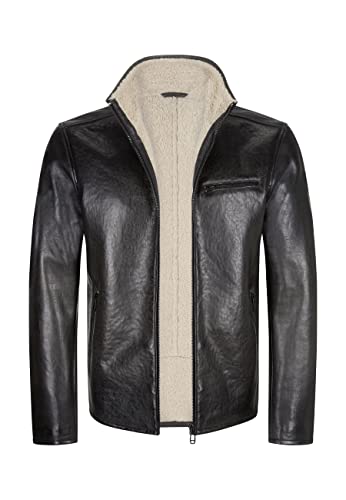 MILESTONE MS-Nico Herren Lederjacke (as3, numeric, numeric_50, regular, regular, dunkelgrau) von MILESTONE