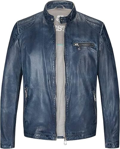 MILESTONE MSEmilio Herren Lederjacke (as3, numeric, numeric_50, regular, regular, Royal) von MILESTONE