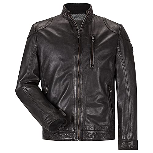 MILESTONE Pepino Herren Lederjacke (50, Schwarz) von MILESTONE