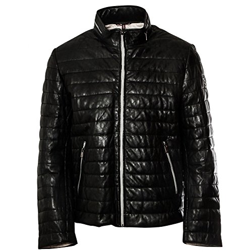 MILESTONE Tereno Nappa-Leder-Steppjacke Herren Schwarz (56, Schwarz) von MILESTONE