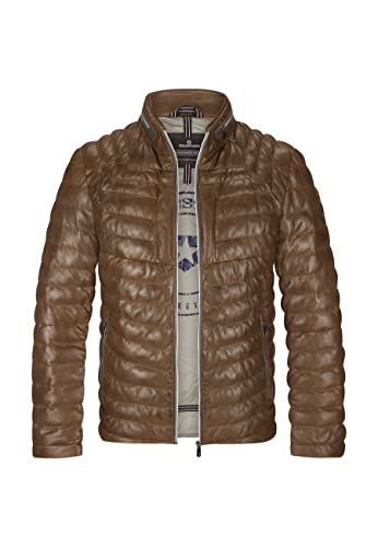 MILESTONE gesteppte Herren Lederjacke aus Lammleder (DE/NL/SE/PL, Numerisch, 50, Regular, Regular, Cognac) von MILESTONE