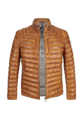 MILESTONE gesteppte Herren Lederjacke aus Lammleder (DE/NL/SE/PL, Numerisch, 50, Regular, Regular, Hell orange) von MILESTONE