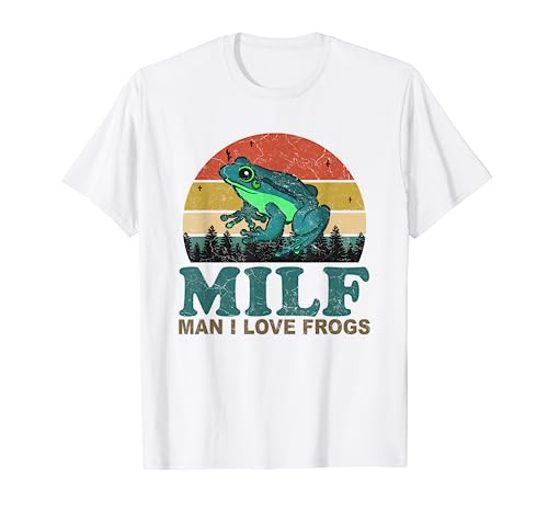 Man I Love Frogs-M.I.L.F.-Funny Saying Frog-Amphibian Lovers T-Shirt von Funny-M.I.L.F-Man I Love Frogs Retro Vintage Gifts