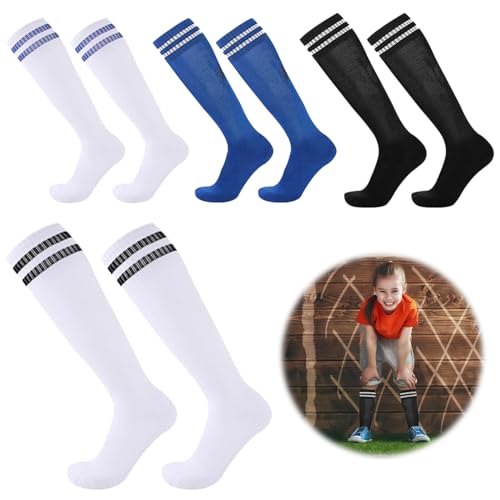 MILIAFLICK 4 Paar Fußballsocken Kinder Unisex Kinder Sportsocken stutzen kinder fußball Fußballsocken Lang Jugend Fußball Socken Unisex für Kinder von 5-12 Jahren Fußballtraining Laufen Sport von MILIAFLICK