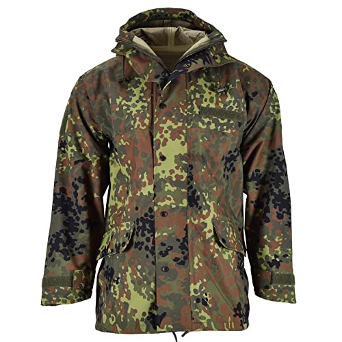 MILITAR Bundeswehr Flecktarn Jacke Miltec Wasserdicht Parka Camo Herren Militär Nass Wetter Uniform, Mehrfarbig, M von MILITAR