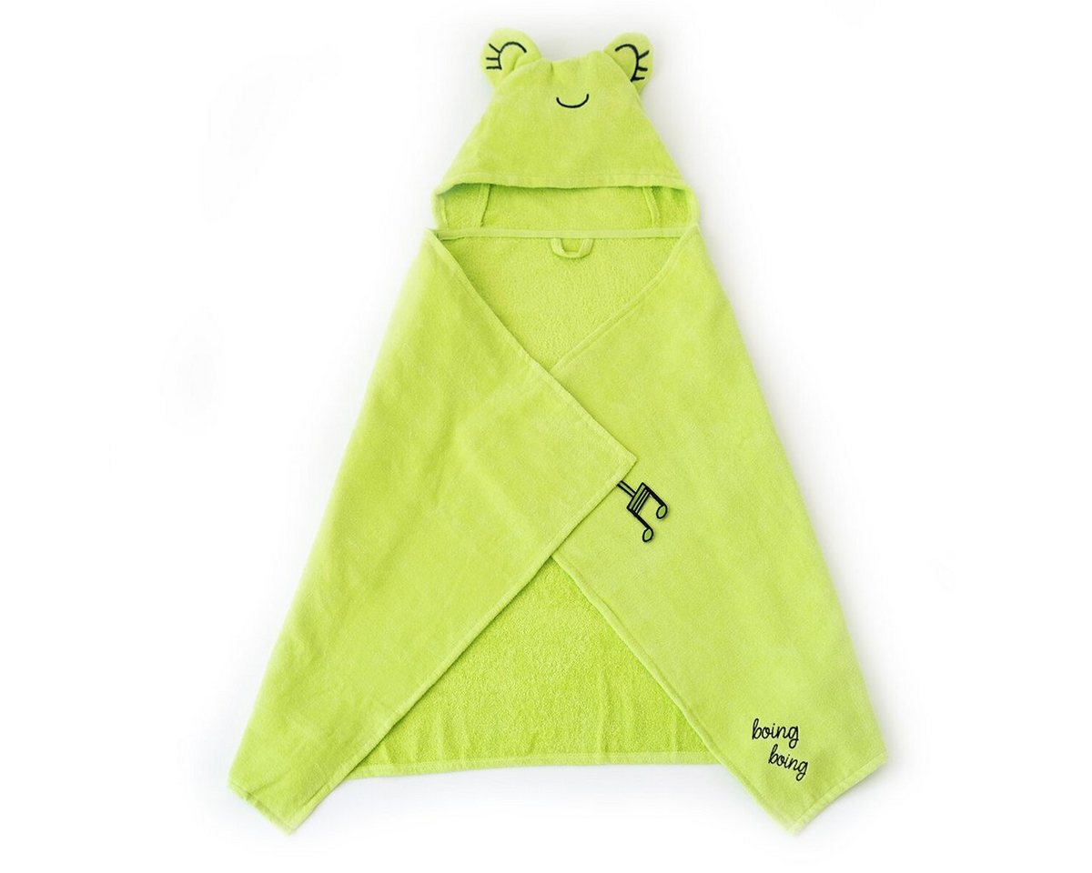 MILK&MOO Babybademantel Milk&Moo Cacha Frog Baby Kapuzenbadetuch aus Samt von MILK&MOO