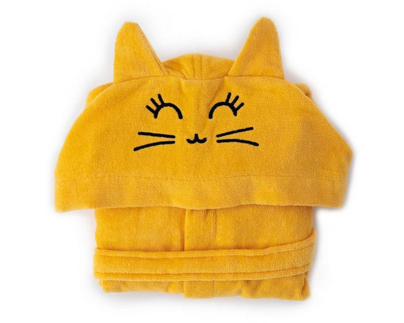 MILK&MOO Babybademantel Milk&Moo Tombish Cat Kinder Samt Bademantel mit Kapuze von MILK&MOO