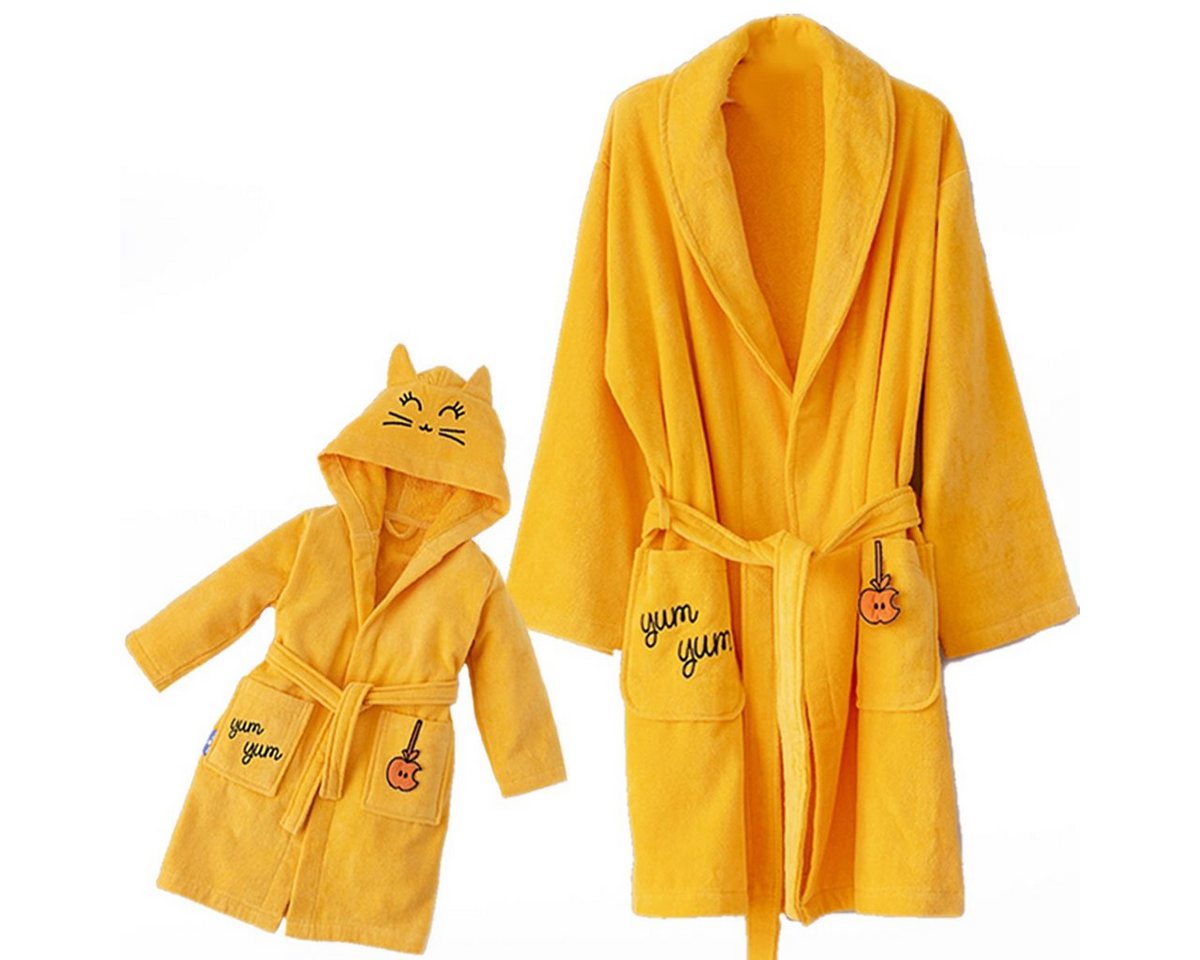 MILK&MOO Kinderbademantel Milk&Moo Tombish Cat Mutter und Kind Samt Bademantel Set von MILK&MOO