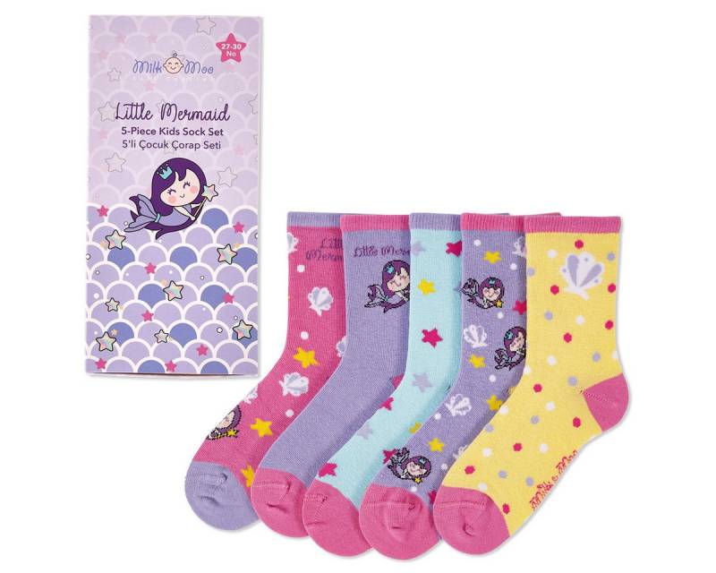MILK&MOO Socken Milk&Moo Kleine Meerjungfrau 5er-Pack Kinder Socken, Hautfreundlich (1-Paar) von MILK&MOO