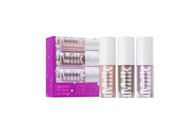 MILK Lippenstift-Set Fun Size Lip Faves - Lipgloss-Set auf Ölbasis Odyssey in Reisegröße, 3-tlg. von MILK