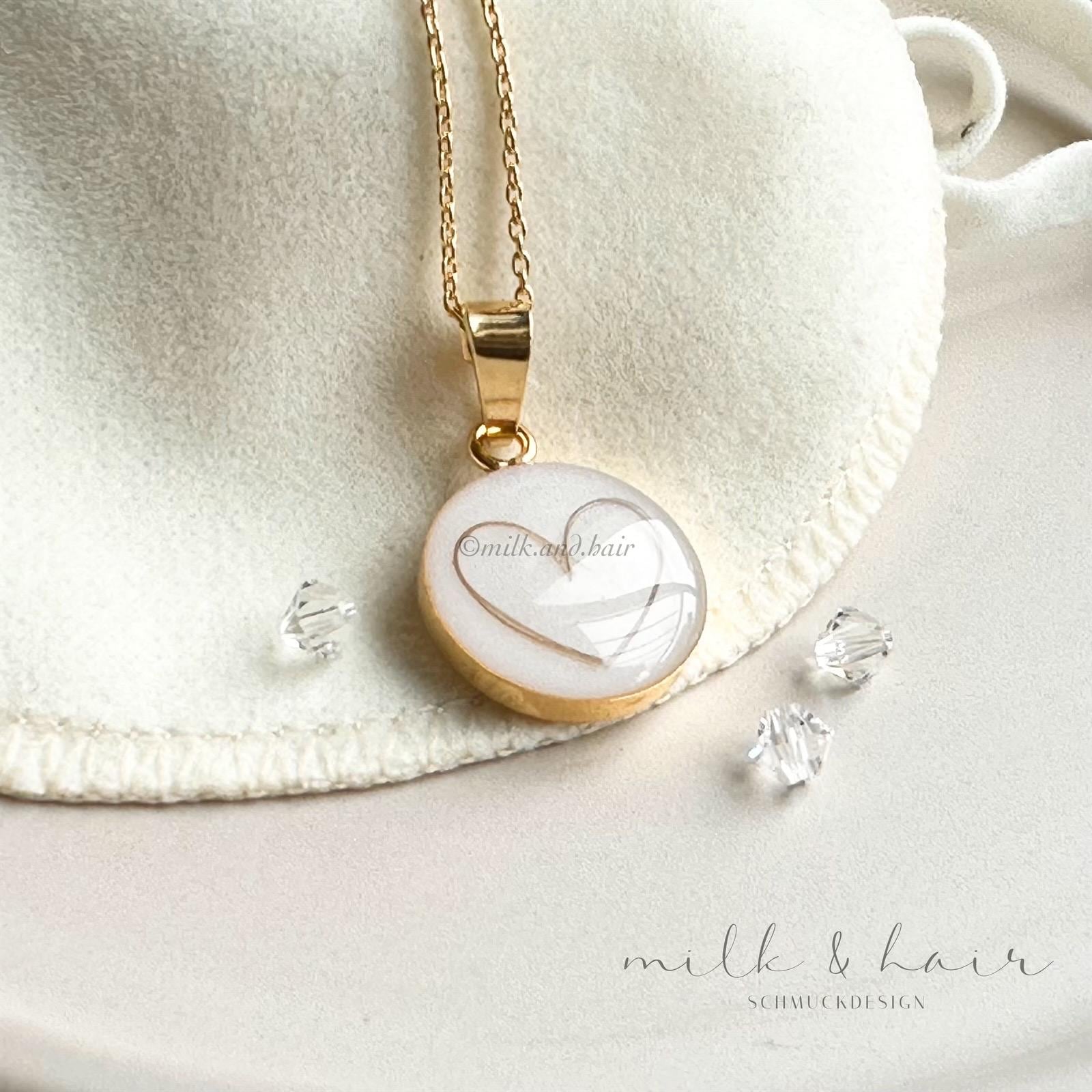 Muttermilchschmuck Simuliert Halskette Mit Echthaar Haare Des Lieblingsmenschen Babyhaare Erinnerungsschmuck 925 Silber Münz Anhänger von MILKandHAIRjewels