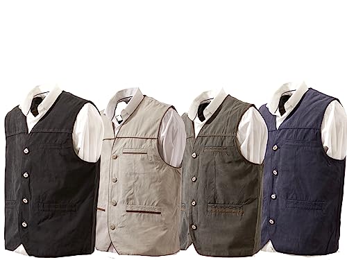 Mille Herren Weste, Sommer Weste, Outdoor Weste, Qualität,one Kragen(w.0co) (Beige, XL) von MILLE