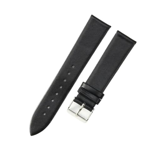 Jeniko Echtes Leder, Ultradünn, Weich, Kompatibel Mit DW, Kompatibel Mit CK, Kompatibel Mit Longines, Herren Und Damen, Blau, Weiß, Braun, Uhrenzubehör, Armband, Uhrenarmband ( Color : Black-steel-K1 von MILNBJK