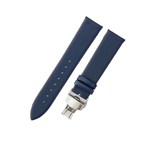 Jeniko Echtes Leder, Ultradünn, Weich, Kompatibel Mit DW, Kompatibel Mit CK, Kompatibel Mit Longines, Herren Und Damen, Blau, Weiß, Braun, Uhrenzubehör, Armband, Uhrenarmband ( Color : Blue-steel-B1 , von MILNBJK