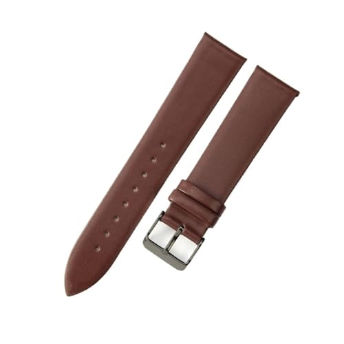 Jeniko Echtes Leder, Ultradünn, Weich, Kompatibel Mit DW, Kompatibel Mit CK, Kompatibel Mit Longines, Herren Und Damen, Blau, Weiß, Braun, Uhrenzubehör, Armband, Uhrenarmband ( Color : Coffee-Black-K1 von MILNBJK