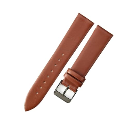 Jeniko Echtes Leder, Ultradünn, Weich, Kompatibel Mit DW, Kompatibel Mit CK, Kompatibel Mit Longines, Herren Und Damen, Blau, Weiß, Braun, Uhrenzubehör, Armband, Uhrenarmband ( Color : L-brown-black-K von MILNBJK