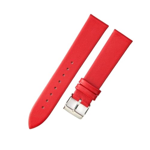 Jeniko Echtes Leder, Ultradünn, Weich, Kompatibel Mit DW, Kompatibel Mit CK, Kompatibel Mit Longines, Herren Und Damen, Blau, Weiß, Braun, Uhrenzubehör, Armband, Uhrenarmband ( Color : Red-steel-K1 , von MILNBJK