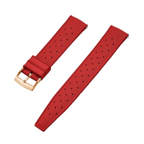 Jeniko Hochwertiges Fluorkautschuk-Tropic-Uhrenarmband, 18 Mm, 20 Mm, 22 Mm, For Neue FKM-Uhrenarmbänder For Herren-Taucheruhren (Color : Red Gold, Size : 18mm) von MILNBJK