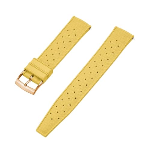 Jeniko Hochwertiges Fluorkautschuk-Tropic-Uhrenarmband, 18 Mm, 20 Mm, 22 Mm, For Neue FKM-Uhrenarmbänder For Herren-Taucheruhren (Color : Yellow Gold, Size : 18mm) von MILNBJK