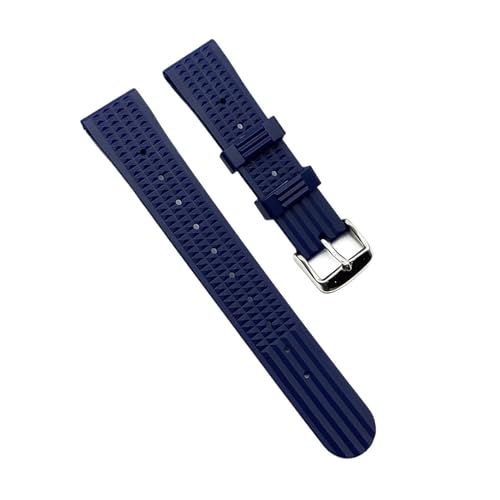 Jeniko Silikon-Waffelarmband, 20 Mm, 22 Mm, Gummi-Armband, Kompatibel Mit Samsung, Kompatibel Mit Huawei Watch Sport Diving, Ersatzarmband (Color : Blue, Size : 22mm) von MILNBJK